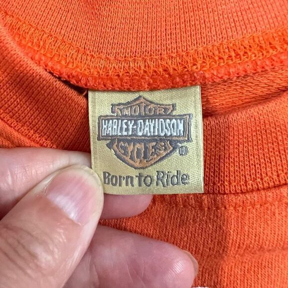 Harley-Davidson Orange Born To Ride Unisex Baby Romper - Picture 3 of 6